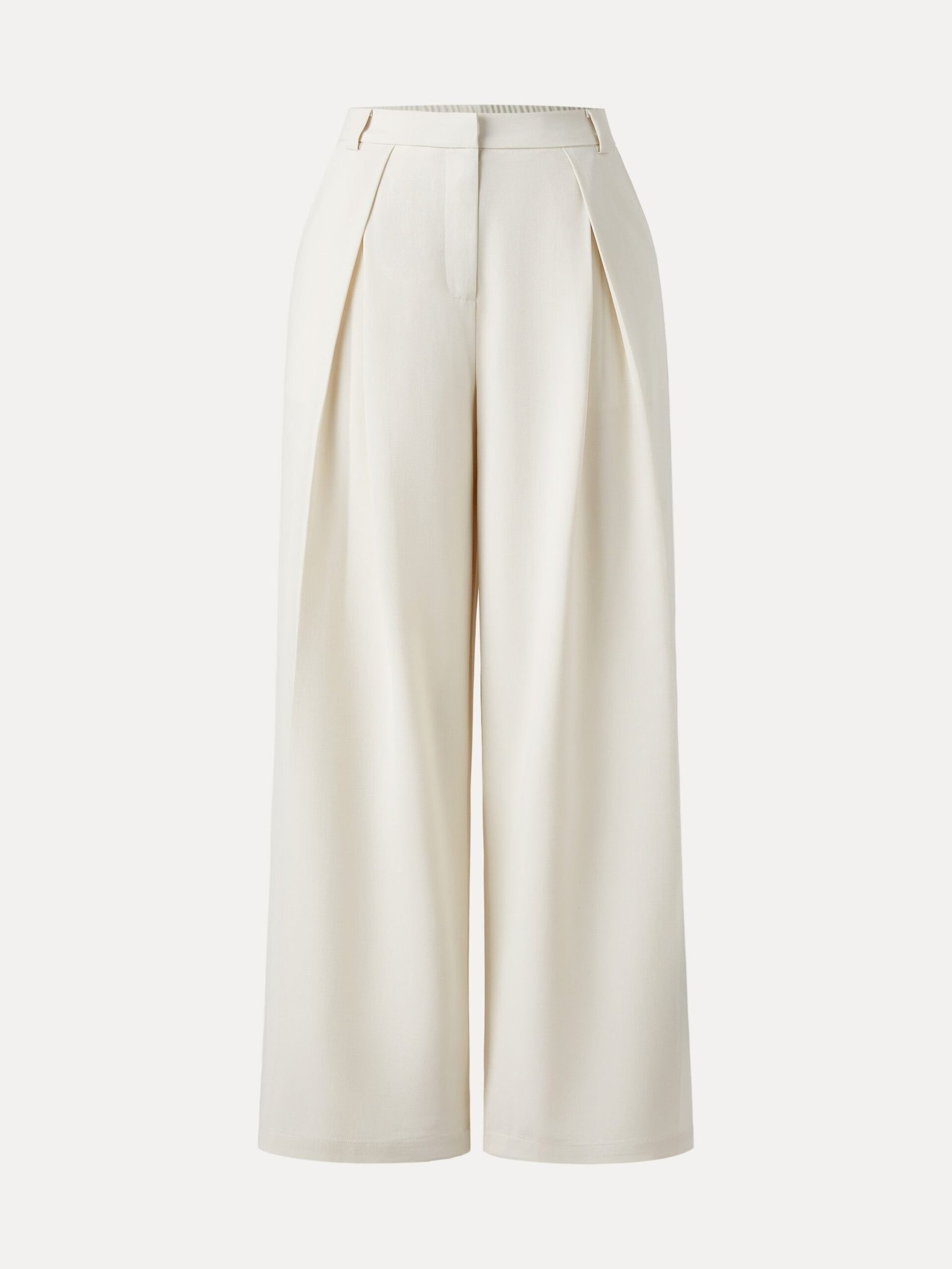 Tencel-Linen Pants Wrinkle-Free Tucked Wide Leg Trouser - Image 3