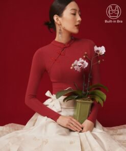 Mandarin Collar Asymmetric Frog Button Brami Top Limited Edition