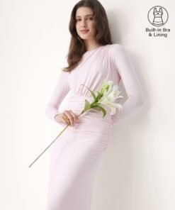 SkinKiss Boatneck Angled Ruched Maxi Brami Dress