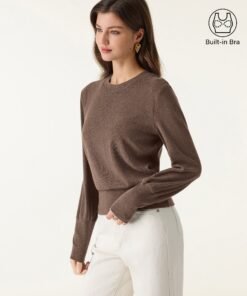 Elevated Crewneck Brushed Brami with Banded Hem