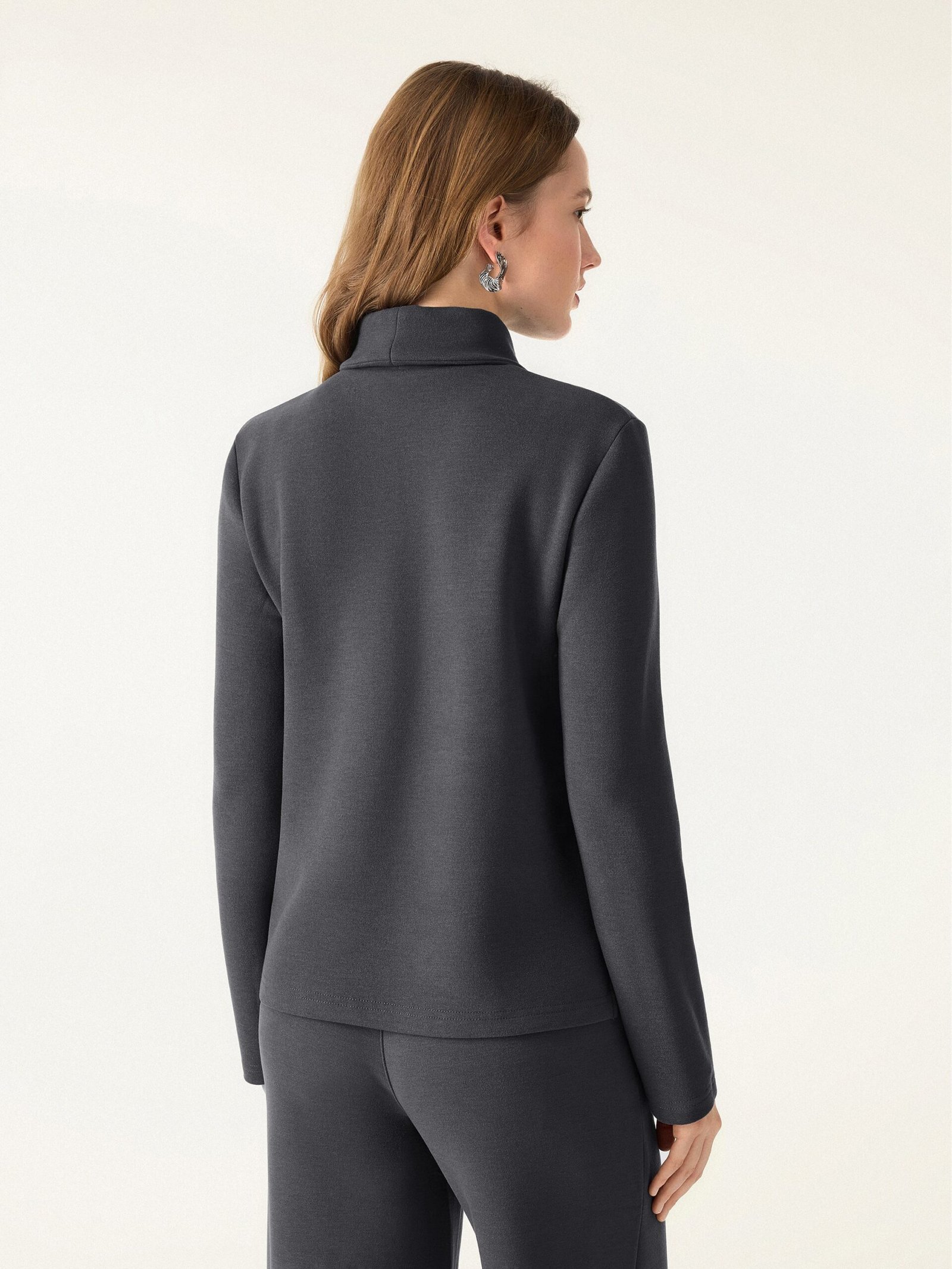 2Pcs Set FuzzLuxe Turtleneck Top & Regular High Waisted Straight Leg Pull On Pant - Image 14