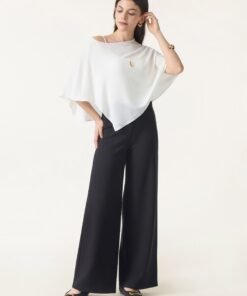 Tummy-Smooth Wide Leg Pull-on Pants with Pockets