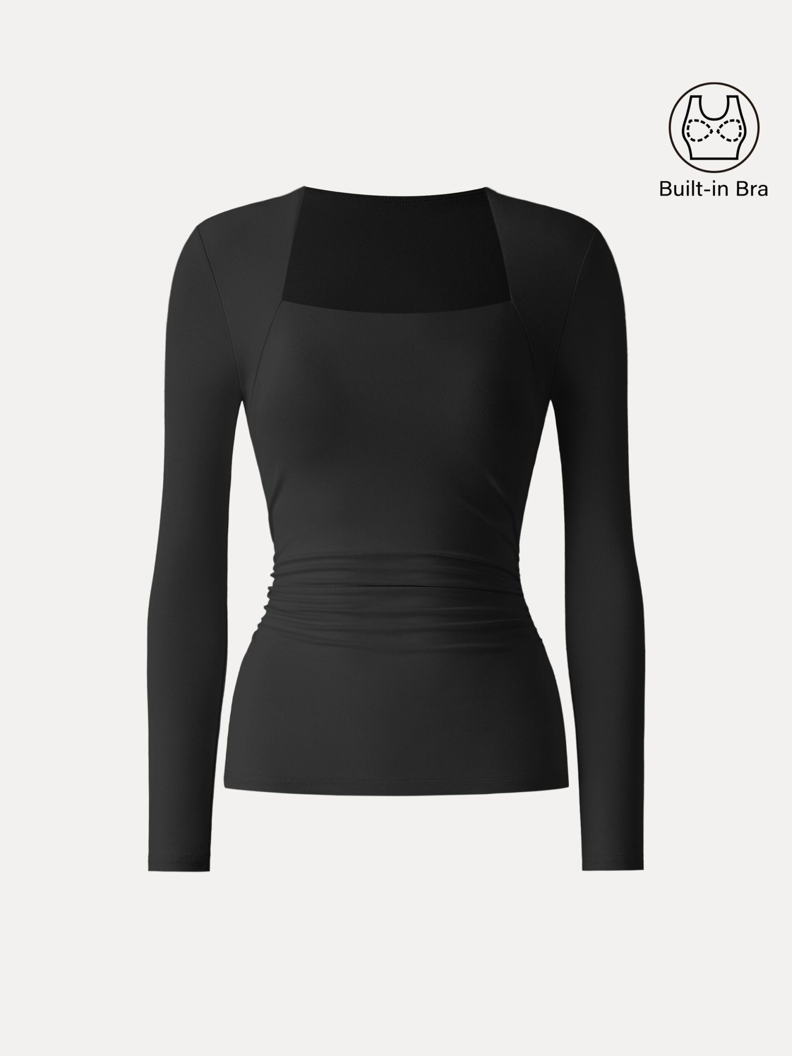 SkinKiss Trapeze Neck Ruched Long Sleeve Brami - Image 12