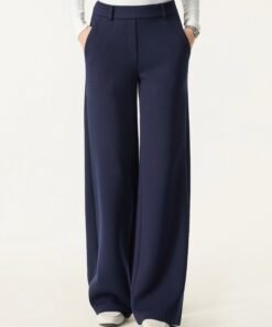 Stretchy Mid Rise Straight Leg Pull-on Pants with Pockets