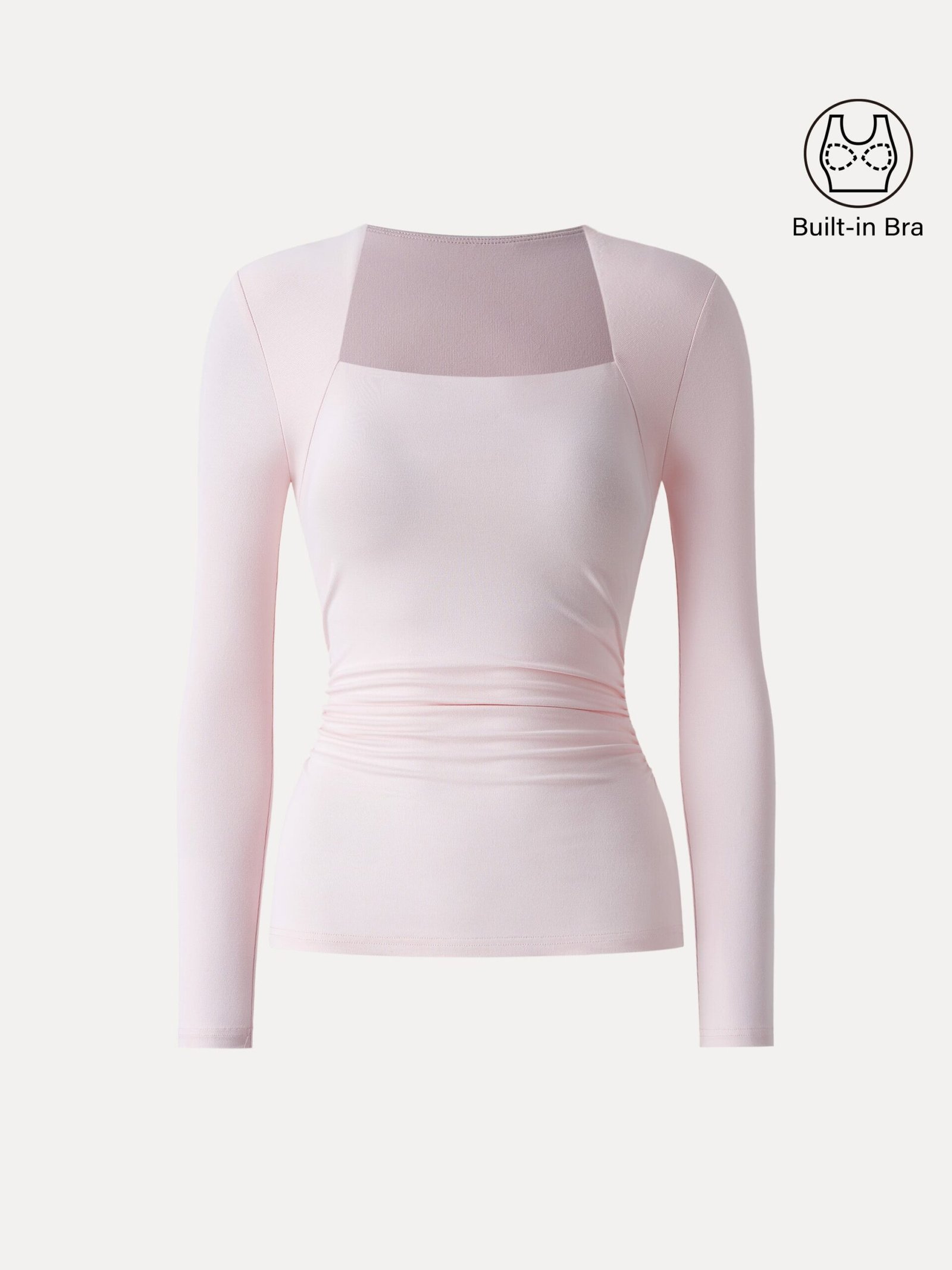 SkinKiss Trapeze Neck Ruched Long Sleeve Brami - Image 9