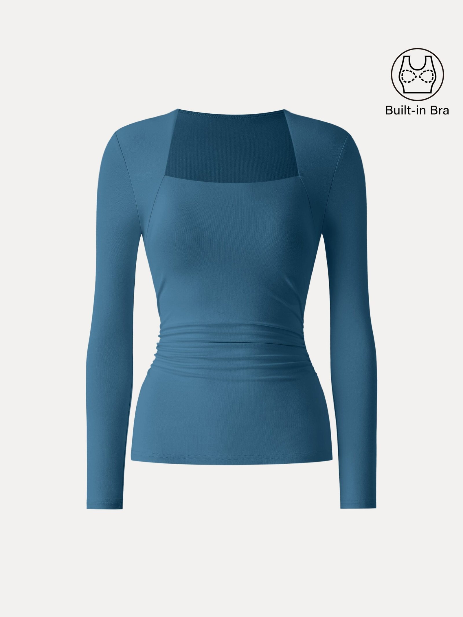 SkinKiss Trapeze Neck Ruched Long Sleeve Brami - Image 11