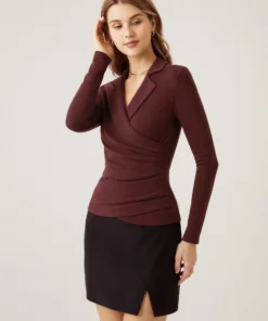 Collared Surplice Top